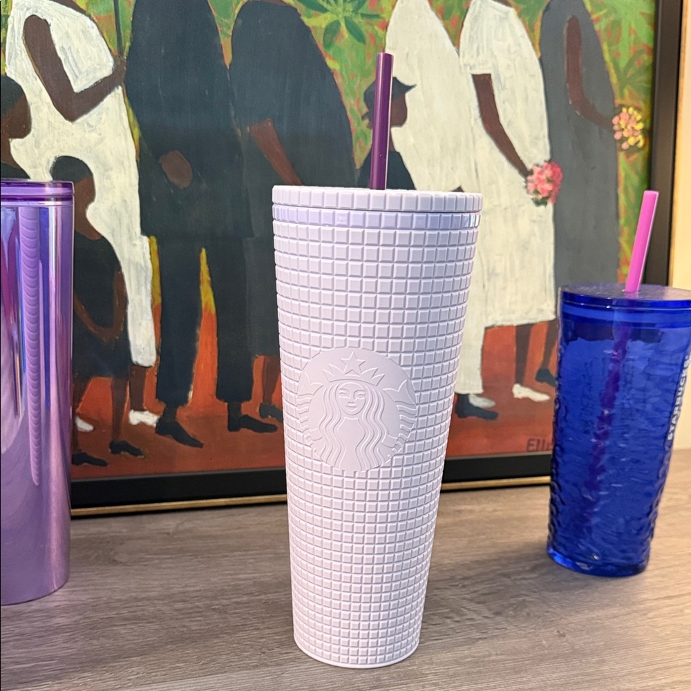 Starbucks Textured Lilac Tumbler with Straw